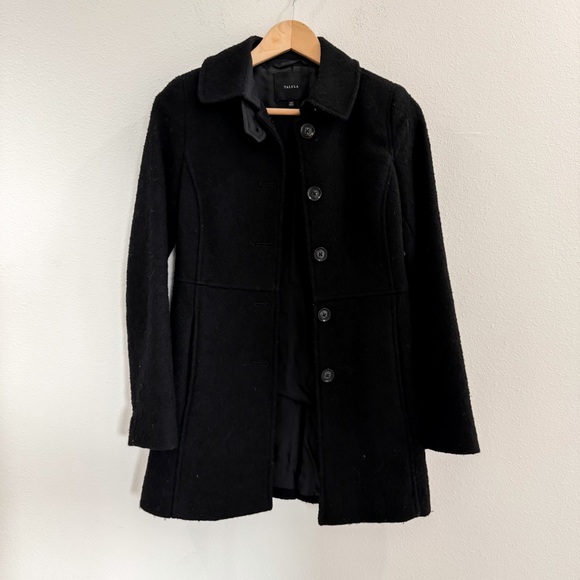 💕SOLD💕Aritzia Talula Black Button-Up Coat Wool Blend XXS Preppy Mod Retro - Picture 4 of 4